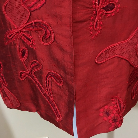 Chico’s Design 100% Silk Embroidered Blazer/Jacket Size Small - Picture 4 of 5